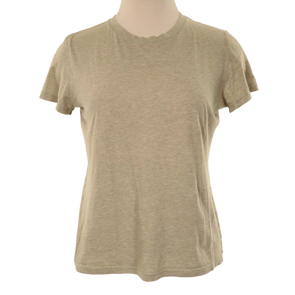 Vince T-Shirt Crew Neck Short Sleeve 100% Pima Cotton Heather Beige Women S